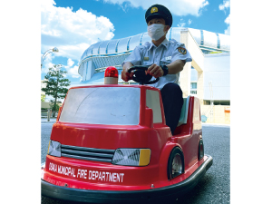 消防車と記念撮影